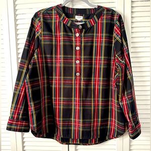 J Crew Factory long sleeve Holiday Tartan ~ size XL